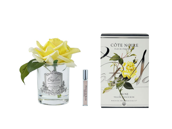 *NEW* Cote Noire Perfumed Natural Touch Single Rose - Clear - Yellow - GMR08