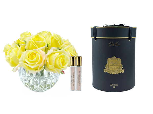 Cote Noire - Luxury Round 13 Rose Buds Bouquet in Yellow - RRB08