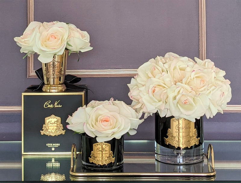 Luxury Grand Bouquet Dark Glass - Gold badge - Pink Plush - Black box - LTWB02