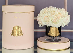 Luxury Grand Bouquet Dark Glass - Gold badge - Pink Plush - Black box - LTWB02