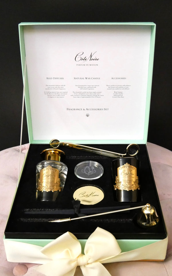 Luxury Gift set with Gold candle snuffer & wick trimmer - Tiffany Blue - Persian Lime - GFA03