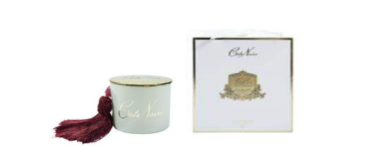 Salted caramel & roasted pecan 350 g Triple Wick Candle with Gold Lid, perfumed tassel & 5ml perfume spray