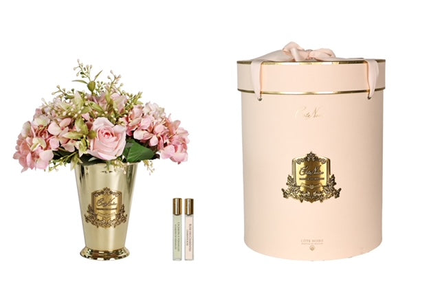 côte noire ** NEW ** Grand Summer Posies French Pink in Gold Goblet - GSG06