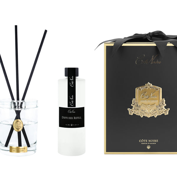 NEW - Cote Noire Crystal Diffuser Set - 200ml - Gold -French Morning T