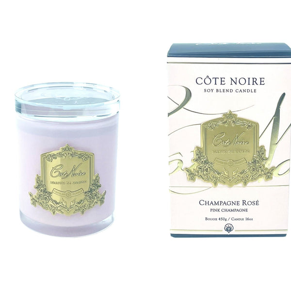 Cream & Gold Blond Vanilla scented Art Deco candle in gift box