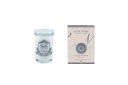 Cote Noire Candles - White Vessel with Silver Badge - Rose Petal