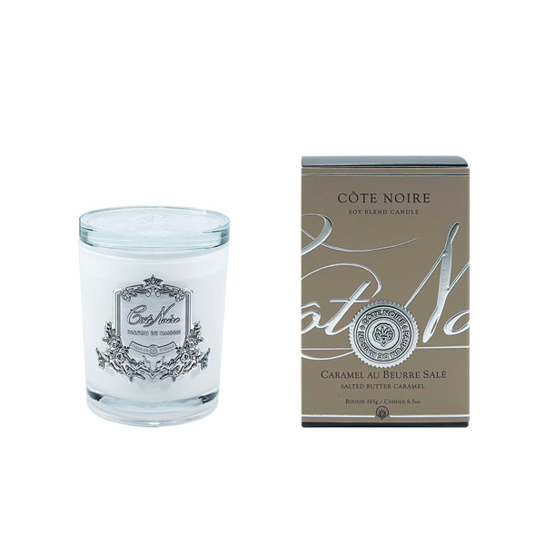 DISCONTINUED ** Cote Noire Candle 185g - White Vessel with Silver B