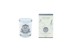 Cote Noire Candles - White Vessel with Silver Badge - Jasmine Flower Tea