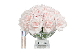 Luxury Centrepiece - French Roses Bouquet in French Pink & Silver badge - CPFR06