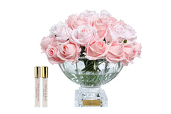 ** NEW ** Cote Noire Luxury Centrepiece 37 Rose Bud Bouquet - Mixed Pink with Gold Badge - CPRB14