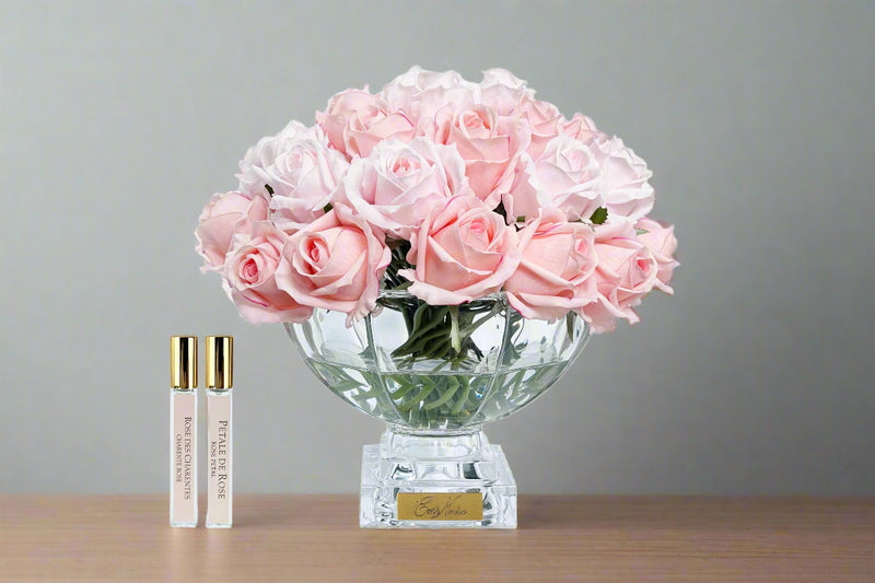 37 Roses Cote Noire Luxury Centrepiece 37 Rose Bud Bouquet - Mixed Pink with Go