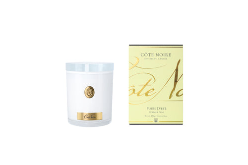 NEW - Cote Noire Soy Candle 450g - White Vessel with Gold Badge - Summ