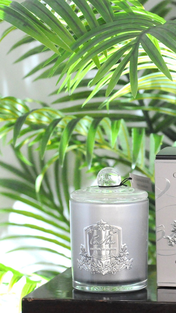 ** HALF PRICE ** Cote Noire Candle - 450g - Silver - Gardenia GMS45028