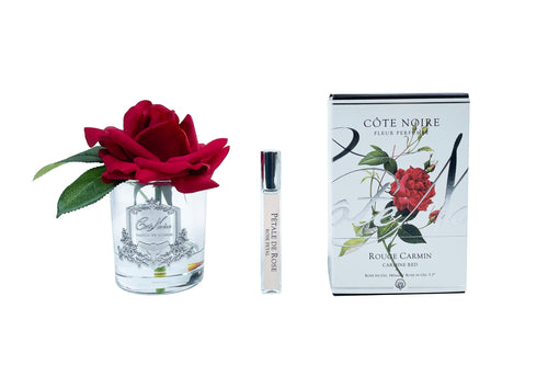 Cote Noire Perfumed Natural Touch Single Rose - Clear - Red - GMR04