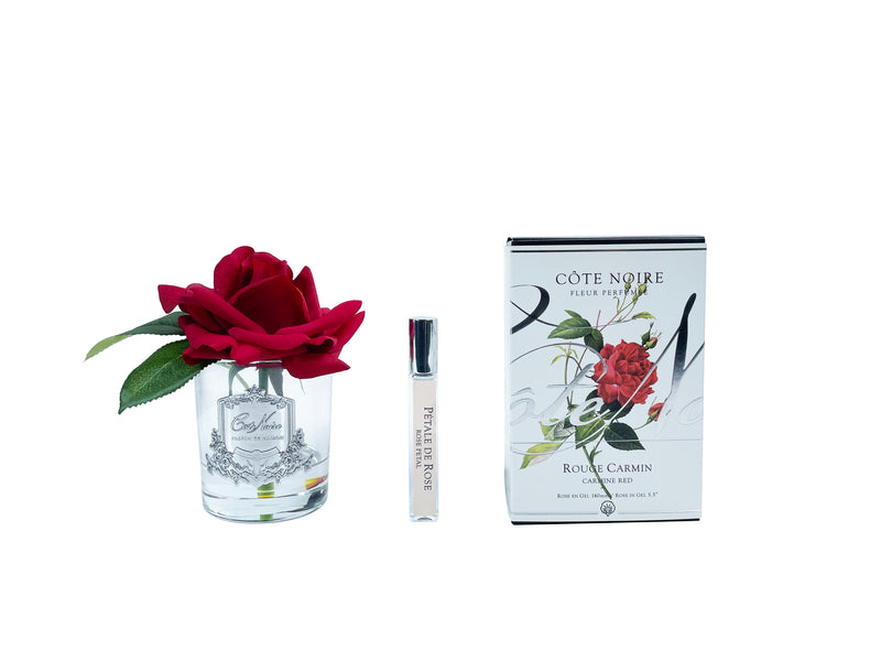 Cote Noire Perfumed Natural Touch Single Rose - Clear - Red - GMR04