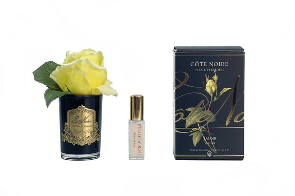 **NEW** Cote Noire Perfumed Natural Touch Rose Bud - Black - Yellow - GMRB48