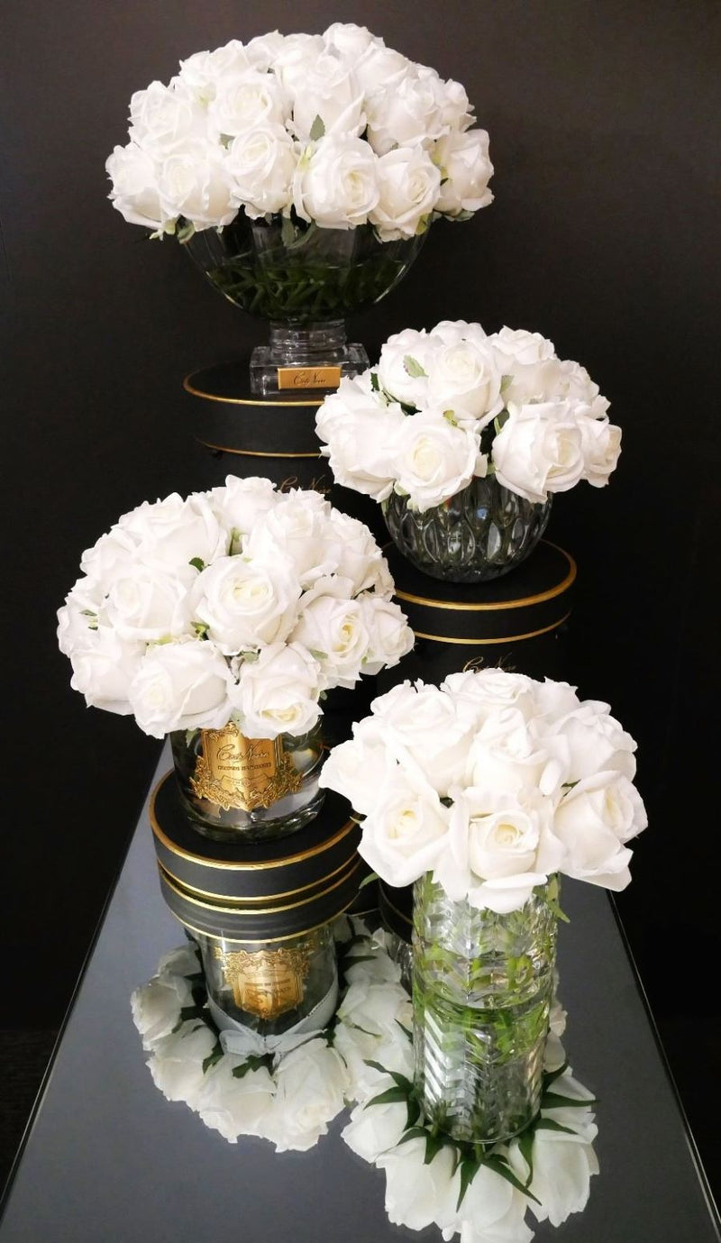 Cote Noire - Luxury Round 13 Rose Buds Bouquet in Ivory White - RRB01