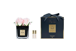 NEW Cote Noire Couture 4 Rose Buds - Champagne Pink - Black Glass - SVB415