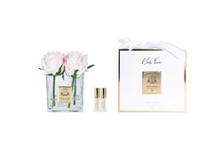 NEW - Cote Noire Couture 4 Rose Buds - Square Clear with GOLD - Champagne Pink - SVC415