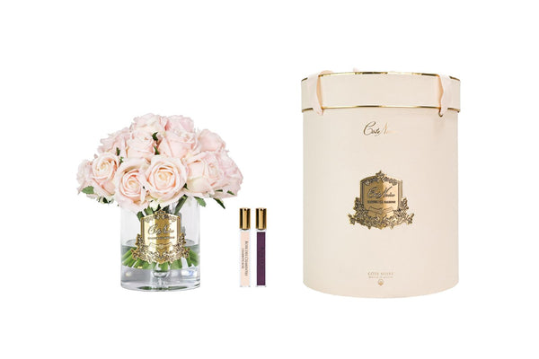 NEW - Luxury Grand Rose Bud Bouquet - Champagne Pink - Gold Badge - LRB15