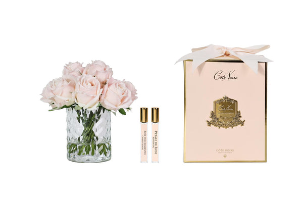 NEW - Cote Noire Herringbone Flower - Rose Buds - Clear - Champagne Pink - HCF15