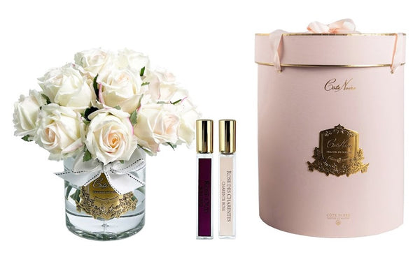 * NEW * Luxury Grand Rose Bud Bouquet - Gold Badge - Blush - Pink Box - LRB02