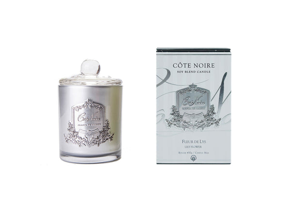 ** BUY 2 GET 1 FREE ** Soy Blend Candle - Lily Flower - Silver - DOME Lid