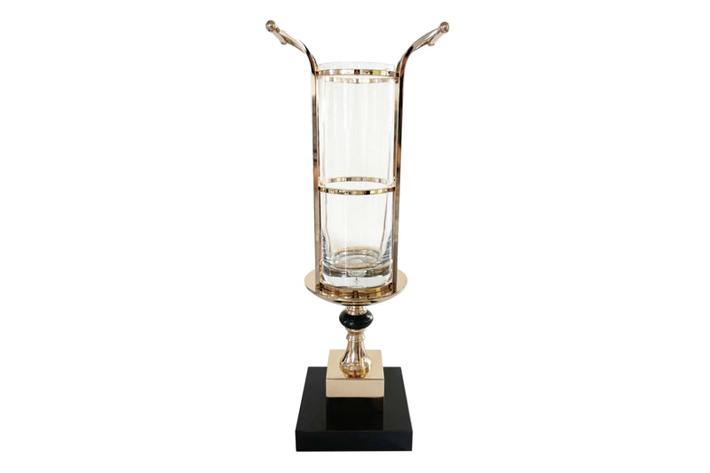 Cote Noire Gold Urn with Black Marble Base