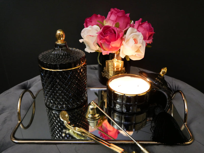 Cote Noire Art Deco Candle - Black & Gold - Queen of the Night - GML45004