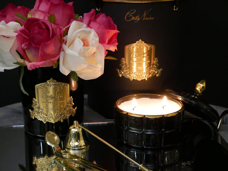 Cote Noire Art Deco Candle - Black & Gold - Queen of the Night - GML45004