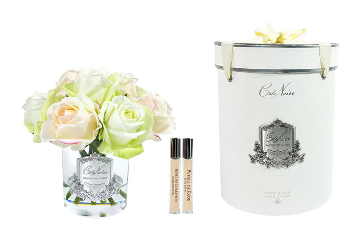 côte noire ** NEW ** Cote Noire Premium Rose Bud Bouquet - Spring Blush - Clear - Silver Badge - GRB09