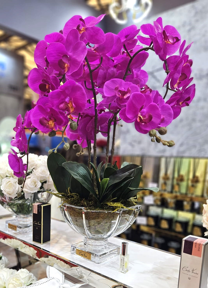 Luxury Centrepiece - Orchid Fuchsia & Gold Badge - CPO09