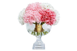 Cote Noire Provence Hydrangea Bouquet - Large Mixed Pink with Gold Badge