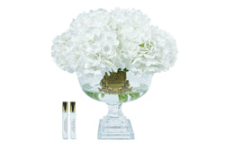 * NEW * Cote Noire Provence Hydrangea Bouquet - Large White with Gold Badge