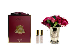 Cote Noire - Peony Bouquet - Scarlet Red & Gold Vase - LMC02