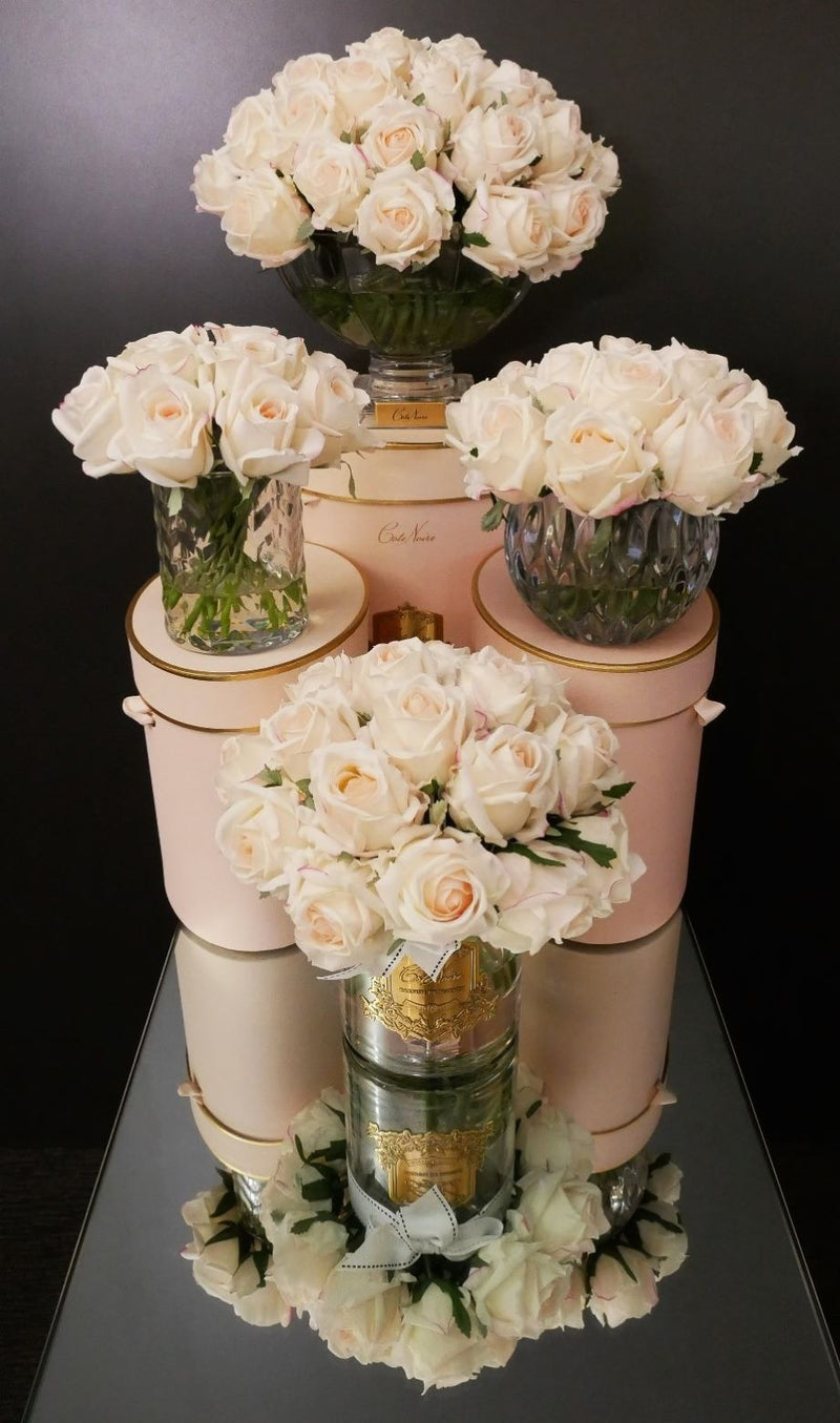 Cote Noire Luxury Grand Rose Bud Bouquet - Pink Blush - Gold Badge - LRB02