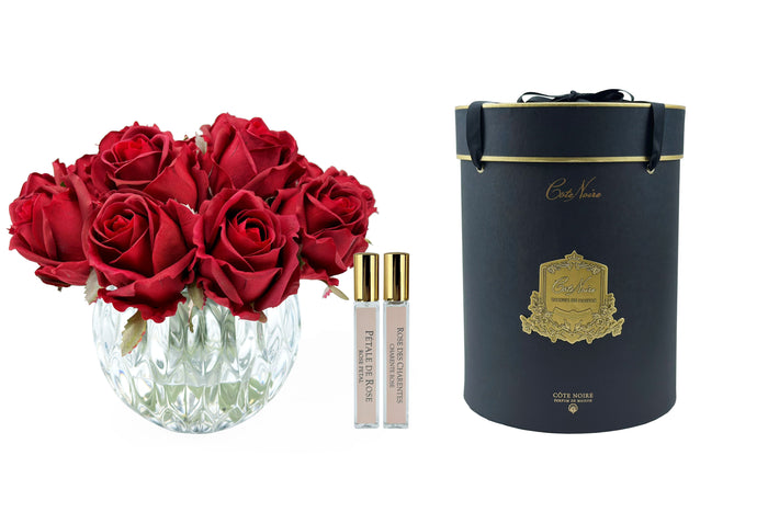 côte noire Cote Noire Luxury Round 13 Rose Bud Bouquet - Red - RRB04