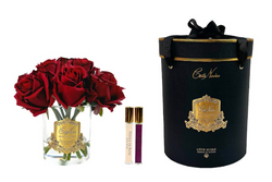 ** NEW ** Cote Noire Premium Rose Bud Bouquet - Red - Clear - Gold Badge - GRB04