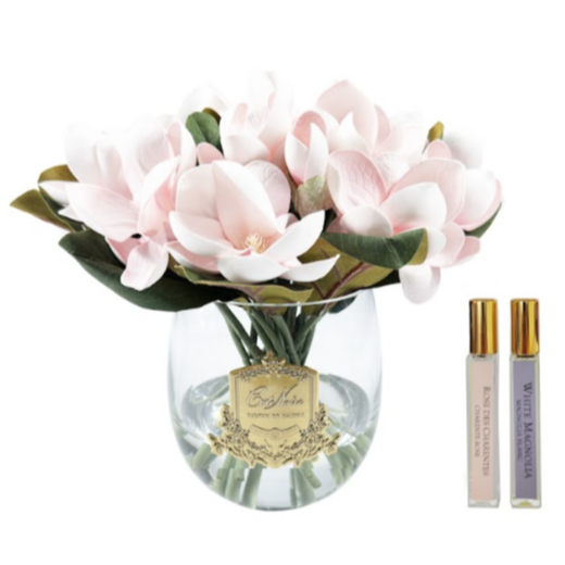 Cote Noire Round Magnolia Bouquet - Pink - Gold Badge - RMG02