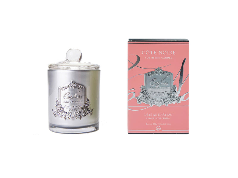 ** BUY 2 GET 1 FREE ** Soy Blend Candle with DOME LID - Summer in the Chateau - Silver