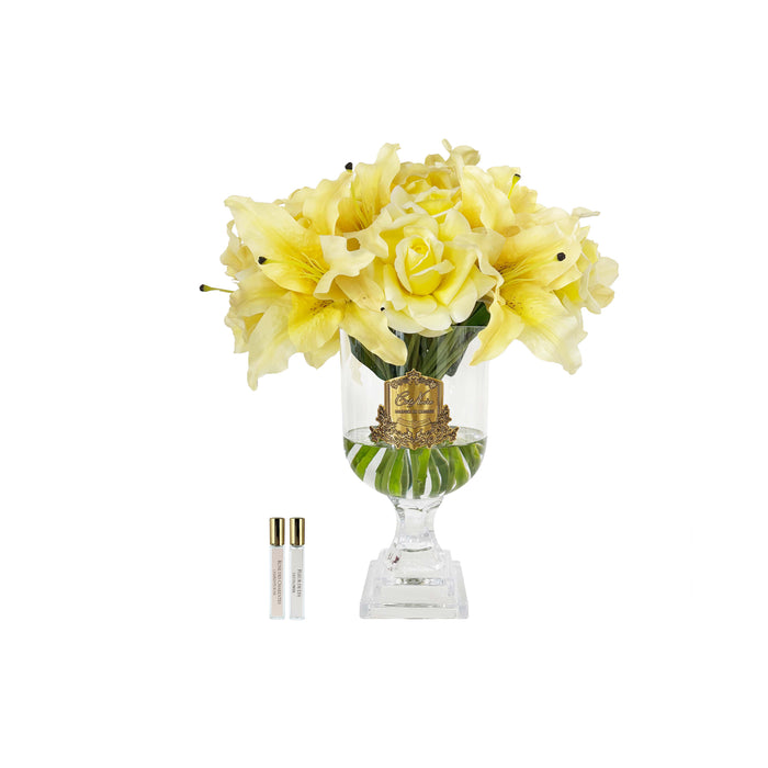 côte noire ** NEW ** Cote Noire Versailles Lilies & Roses Bouquet - Gold & Ivory White - VLR08