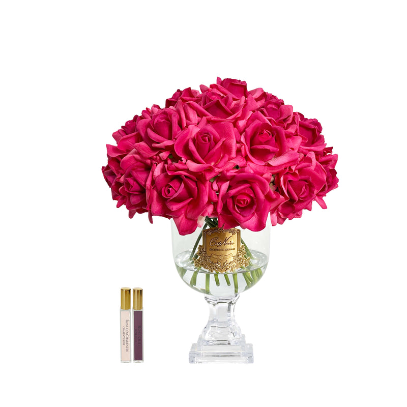 Magenta French Roses *New* Cote Noire Versailles French Rose Bouquet - Magenta with Gold Ba