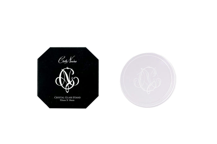 côte noire Cote Noire CRYSTAL GLASS STAND / BASE / COASTER - SMALL 5cm