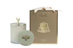 Cote Noire Christmas Edition- Saigon Garden scented Herringbone Candle - Cream & Gold - Reindeer Decorative Lid