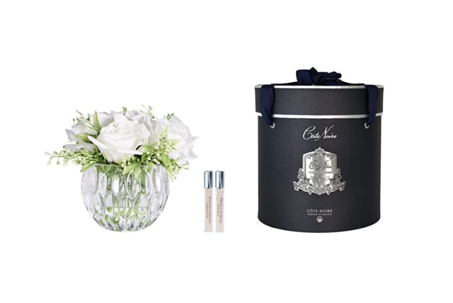 côte noire ** NEW ** Round Summer Roses - White - RSR01