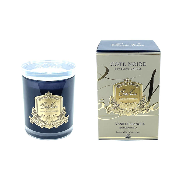 Cote Noire Candles - Dark Vessel with Gold Badge - Blonde Vanilla