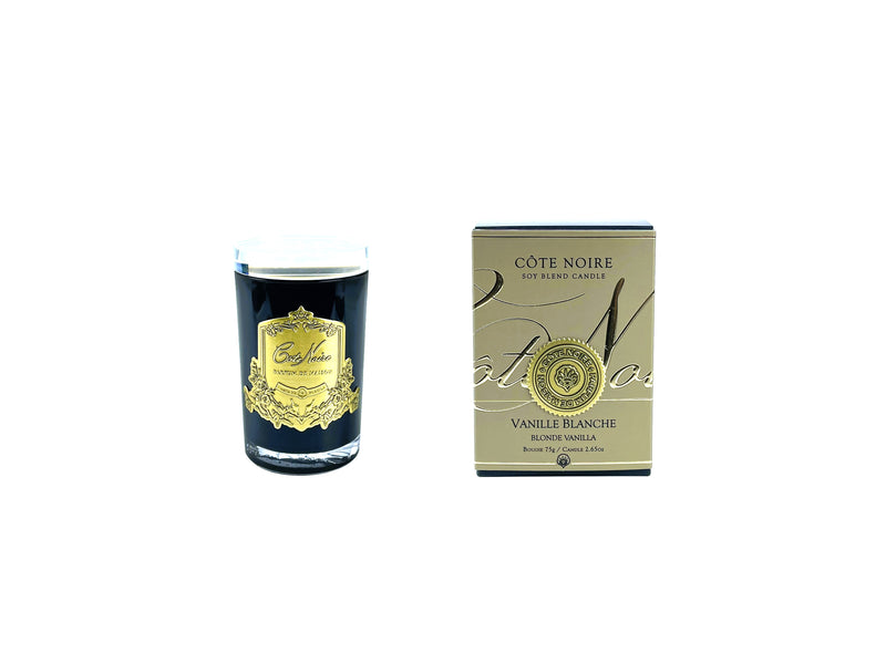 Cote Noire Candles - Dark Vessel with Gold Badge - Blonde Vanilla