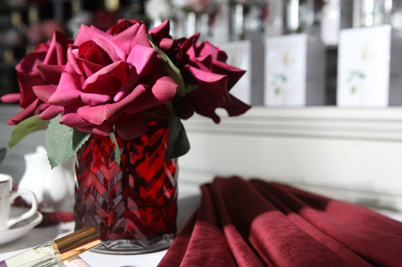 Cote Noire - Herringbone Flower Red - Red Roses - HCF06