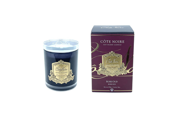 Cote Noire 450G  Soy Blend Candle - Rose Oud - Gold