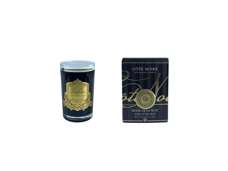 NEW Cote Noire Soy Blend Candle - Queen of the Night - Gold - Crystal Glass Lid